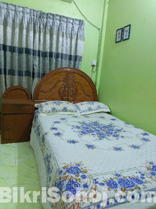 Bed & Side Table (সেগুন কাঠের খাট ও টেবিল)